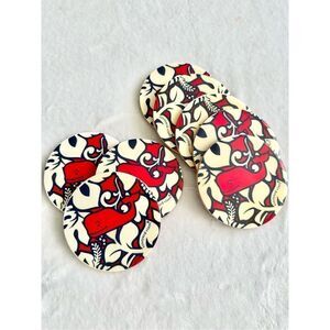 Red cream and navy whale vineyard vine / Target coasters